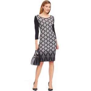 Elegant Black and White Patterned Dress